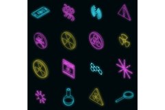 Radiation icons set vector neon Product Image 1