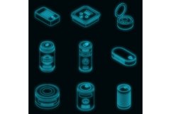 Tin can icons set vector neon Product Image 1