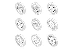 Speedometer icons set vector outline Product Image 1