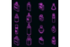 Fragrance bottles icons set vector neon Product Image 1