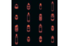 Gas cylinders icons set vector neon Product Image 1