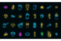 Barista icons set vector neon Product Image 1