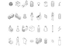 Recycle factory icons set vector outline Product Image 1