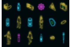 Coronavirus icons set vector neon Product Image 1