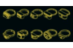 Waist bag icons set vector neon Product Image 1
