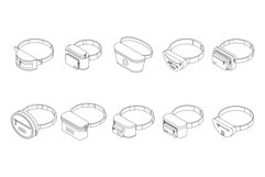 Waist bag icons set vector outline Product Image 1