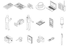 Reporter icons set vector outline Product Image 1