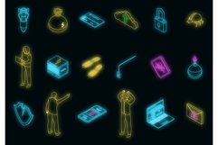 Fraud icons set vector neon Product Image 1