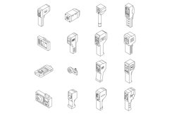 Thermal imager icons set outline vector Product Image 1