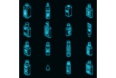 Antiseptic icons set vector neon Product Image 1