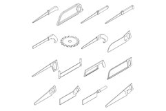 Saw icons set vector outline Product Image 1