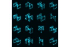 Turnstile icons set vector neon Product Image 1