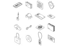 Personal information icons set vector outline Product Image 1