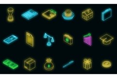 Subsidy icons set vector neon Product Image 1