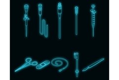 Catheter icons set vector neon Product Image 1