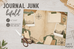 Vintage Travel Journal Bifold Template camping scrapbook Product Image 1