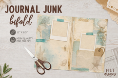 Travel Junk Journal Bifold Vacation Shells digital paper Product Image 1
