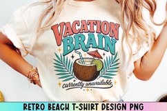Retro Beach T Shirt Design, Distressed Coastal Sublimation. Product Image 1