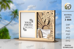 Vacation Frame Laser Cut. Summer Photo Frame SVG Product Image 1