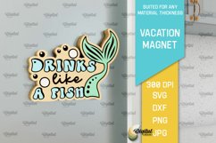 Vacation Wooden Magnets Laser Cut Bundle. Fridge Magnets SVG Product Image 9
