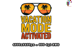 Vacation Mode Activated PNG Tropical Sunset Beach Design