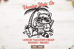 Vacation Mode On SVG Funny Raccoon Summer Clipart | Lazy PNG Product Image 1