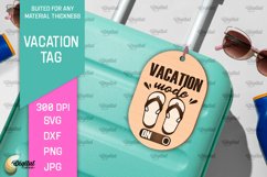 Luggage Tag Laser Cut. Wooden Travel Tag SVG Product Image 1