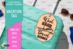 Luggage Tag Laser Cut. Wooden Travel Tag SVG Product Image 1
