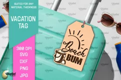 Luggage Tag Laser Cut. Wooden Travel Tag SVG Product Image 1