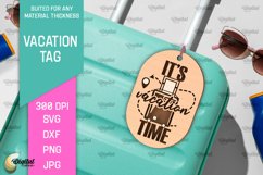 Luggage Tag Laser Cut. Wooden Travel Tag SVG Product Image 1