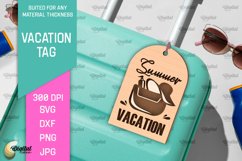 Luggage Tag Laser Cut. Wooden Travel Tag SVG Product Image 1