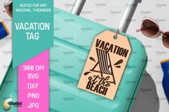 Luggage Tag Laser Cut. Wooden Travel Tag SVG Product Image 1