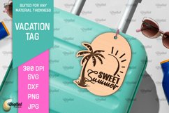 Luggage Tag Laser Cut. Wooden Travel Tag SVG Product Image 1