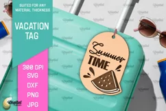 Luggage Tag Laser Cut. Wooden Travel Tag SVG Product Image 1