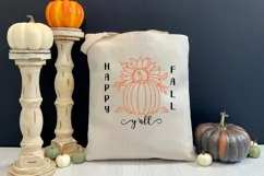 Happy Fall y’all svg sign| fall sign svg| floral pumpkin svg Product Image 6