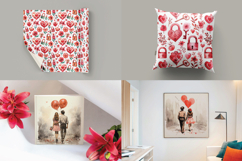 Valentine Mega Bundle Clipart, Digital Papers &amp; Seamless Product Image 6