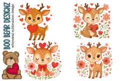 Valentines' day Deer Clipart Product Image 1