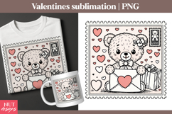 Romantic Valentine Clipart Bear Valentine Sublimation Product Image 1