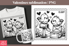 Romantic Valentine Clipart Lovebirds Valentine Sublimation Product Image 1