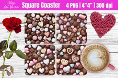 Square Coaster Sublimation | Valentine's Day Product Image 1