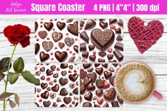 Square Coaster Sublimation | Valentine's Day Product Image 1