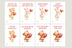 Valentine Classroom Animal Cards, school valentines Product Image 3