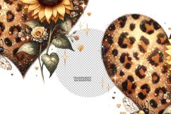 leopard heart with sunflower| valentines day| love |heart Product Image 2