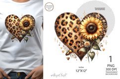 leopard heart with sunflower| valentines day| love |heart Product Image 1