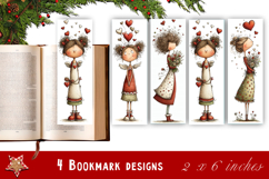 Watercolour Valentine Day, angel heart Bookmarks Sublimation Product Image 1