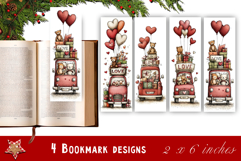 Watercolour Valentine Day, heart Bookmarks Sublimation Product Image 1
