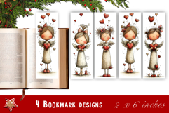 Watercolour Valentine Day, angel heart Bookmarks Sublimation Product Image 1