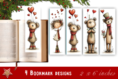 Watercolour Valentine Day animals Bookmarks Sublimation Product Image 1