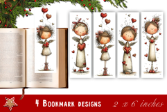 Watercolour Valentine Day, angel heart Bookmarks Sublimation Product Image 1