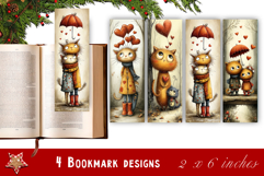 Watercolour Valentine Day animals Bookmarks Sublimation Product Image 1